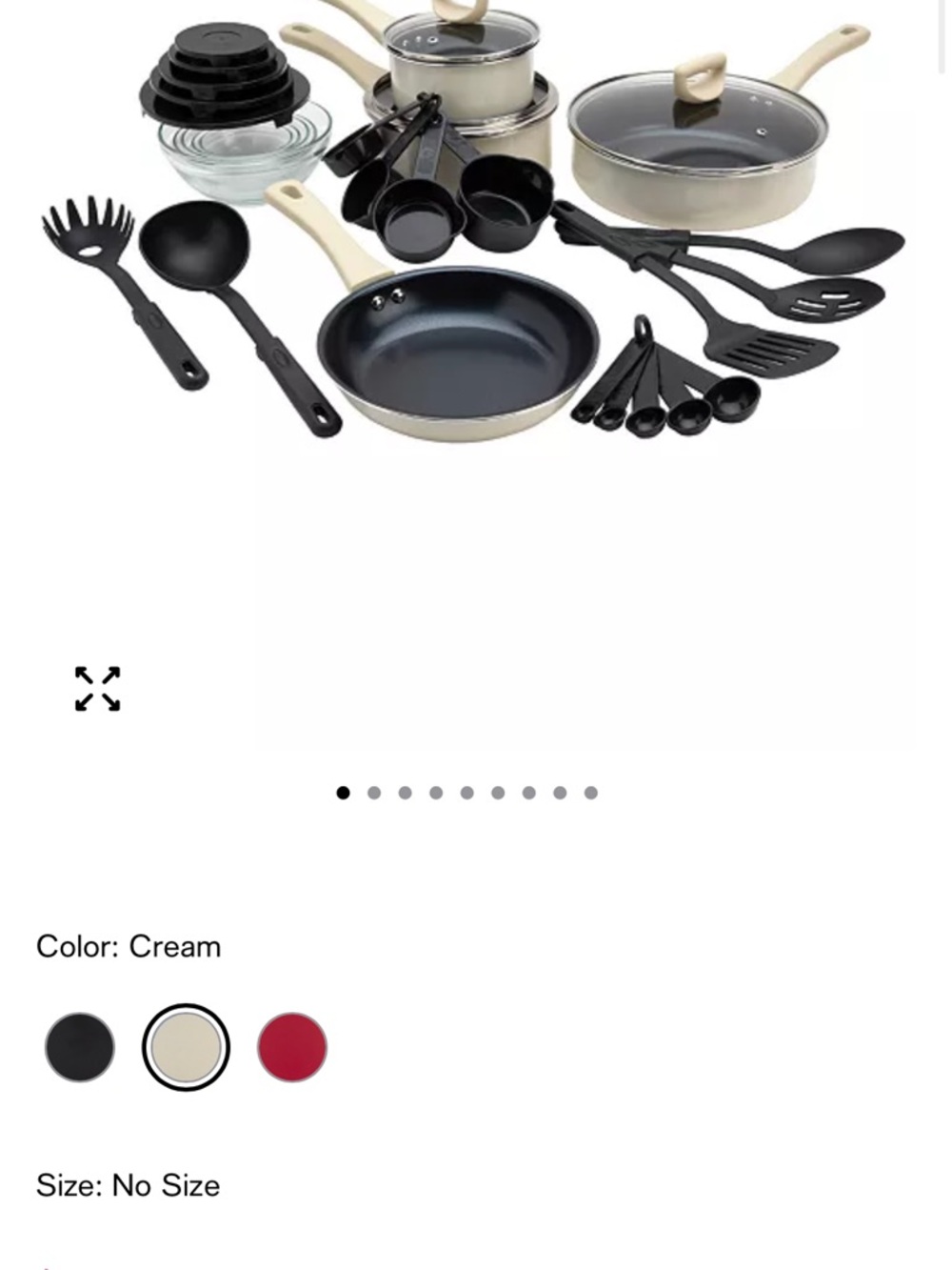 Cream Nonstick 31 pieces Cookware Set